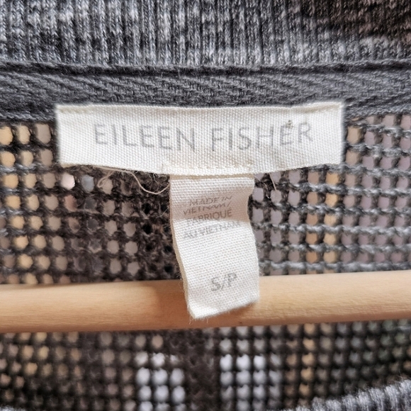 Eileen Fisher Gray Thermal Open Knit Crew Neck Long Sleeve Shirt Size Small - Picture 11 of 11